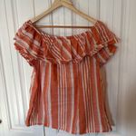 Marc New York ‎ Orange And White Stripe Top Large Photo 1