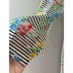 IBKUL Dress Size L Blue White Stripe Floral Mesh Sleeve Golf Fish Beach UPF Size L Photo 3