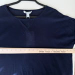 autumn cashmere  Top Medium Navy Lagenlook Crop Lightweight Sweater Quiet Luxury Photo 7