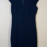 Black Halo Women’s Black Split Neck Detail Stitch Waist Sheath Dress Photo 0