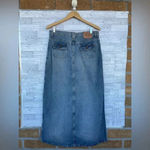 Polo Ralph Lauren Front Slit Denim Maxi Skirt vintage Y2k size 10 Blue Photo 4