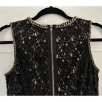 Anthropology Champagne & Strawberry Black Lace Shift Dress Gold Chain Accent M Size M Photo 4