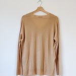Vince  Melange V-Neck Wool Cashmere Sweater in Sand Photo 6