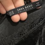 ZARA Black Lace Trim Velvet Cami Top XS Photo 7
