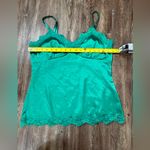 Vintage Lace Padded Christmas Green Satin Slip Cami Large Coquette Holiday Cute Photo 10