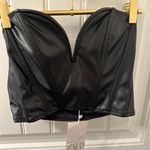 ZARA  Faux Leather Black Top Photo 1