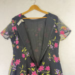 Baby Doll Maxi Dress 12 Kathie Lee Floral A Line CottageCore Y2k Romantic Retro Black Photo 5