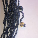 Dark Metallic Gray Black Beaded Boho Fringe Tassel Lariat Necklace Photo 5