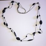 Vintage Double Strand Black & Gunmetal Gray Beaded Necklace Photo 0