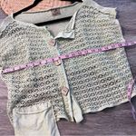 Steel pony lagenlook art to wear green knit cropped cardigan Size M Photo 3