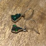 Sterling Silver Black Ethiopian Opal Raw Form 925  Earrings Photo 5
