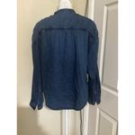 Pilcro  Chambray Quarter Button Long Sleeve Chambray Blouse XS Photo 5