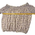 Free People  S Rose Valley Off Shoulder Top Purple Ditzy Floral Oversized Sleeve Photo 8