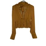 Free People Meet Me There Buttondown Top in Amber X-Small New Womens Blouse Photo 6