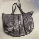 ELLIOTT LUCCA Women’s Silver Metallic Braided Handbag Tote 15X3X9 Silver Photo 10