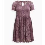 Torrid NWT Lilac Purple Stretch Lace Pockets Skater Dress Size 4X Photo 5