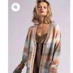 Weekend LA Women's Size M Niko Cardigan Sweater Autumn Stripe Oversized Fall NWT Brown Size M Photo 4