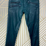 LF CARMAR Green Wax Coated Zip Skinny Jeans Size 23 Photo 1