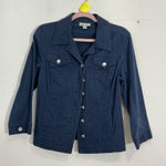 Dress Barn Womans  Medium Navy Button Upbiker Jacket Photo 0