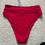 Cupshe Red High Waist Bikini Bottoms Cutout Swimwear Sexy Size S NWT Photo 1
