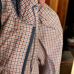 Roxy  Navy Blue Orange Plaid Hooded Jacket Size Medium Photo 12