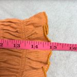 HYFVE Orange Brown Ruched Puff Sleeve Cropped Top Medium Boho Cottage Milkmaid Photo 6