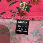 SheIn  Hot Pink Holiday Ditsy Floral Print Ruffle Trim Asymmetrical Skirt Sz 4 Photo 6