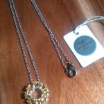 Yellow Swarovski Crystal Sterling Silver Circle Pendant Stainless Steel Necklace Photo 10