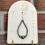 Navajo Style Pearl Teardrop Earrings Gray Photo 1