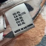 Rachel Zoe Women's Size XL Linen Abstract Leaf Cap Sleeve Faux Button Back Top Photo 5