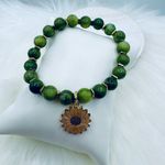 Go Green Sunflower Beaded Bracelet Charm Photo 3