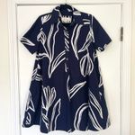 Anthropologie by  The Pollie Navy Short-Sleeve‎ Swing Tunic Mini Dress Size XS Photo 2