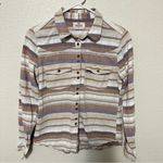 Shyanne  Flannel Button Up Shirt Womens Med Pastel Check Plaid Cotton Lace Trim Photo 1