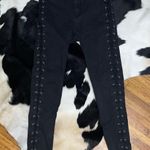 Divided Lace Up Black Jeans  Photo 0