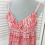 Banana Republic  Printed Lace Trim Babydoll Tank Top Red XS Photo 4