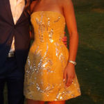 Helsi Marisa Floral Strapless Fit and Flare Minidress Yellow Size XS Photo 0