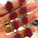 ✨Maroon/Gold Sparkling Dangle Earrings✨ Purple Photo 0