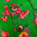 Vintage NAF NAF Green/Pink Floral Cut Off Denim Jean Shorts Size 40 Medium Green Photo 9