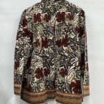 Units nwt xl button down embroidered beaded artsy floral light blazer jacket top Photo 0