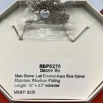 Bomb Party Necklace RBP5278 “Dazzle Me” Lab Created Spinel on Rhodium NWT Blue Photo 2