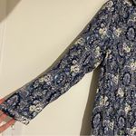 April Cornell Blue Purple Floral Paisley Long Sleeve V Neck Tunic Blouse Top Lrg Size L Photo 3