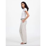 Madewell  The Dean Easy Straight Pant Bone Beige Cotton Linen Relaxed W 24 NWT Photo 2