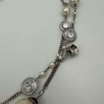 Henri Bendel Socialite Long Double Strand Silver Chain Necklace Charms Pearls Photo 8