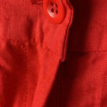 APPRAISAL WO SIZE XL LINEN BLEND ANKLE PANTS WIDE LEG RED TOMATO COLOR POCKETS Photo 4