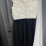 Tadashi Shoji  Sheath Dress Women's Small Ivory Pleated Crepe Chiffon Wing B98 Photo 5