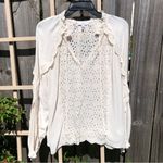 Reiss  Flora Broderie Scalloped Sleeves Ivory Cream Top Blouse 4 Photo 4