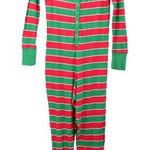 Xhilaration  Stripe Red Green Cotton Adult Holiday Christmas Jumpsuit Pajama M Photo 0