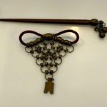 Elegant Bronze Hair Stick with Chain Accent Brown Photo 1
