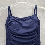DKNY Blue Scrunch Drape Stretch Padded Swimwear Tankini Tank Top Medium M 10 Photo 2