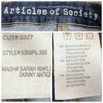 Articles of Society Women's Sarah Ankle Skinny Mid Rise Antique Blue Jeans 30 Photo 6